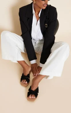 PrettyLittleThing Mules*Real Leather Square Toe Twisted Knot Mule Sandals