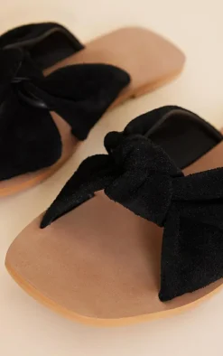 PrettyLittleThing Mules*Real Leather Square Toe Twisted Knot Mule Sandals