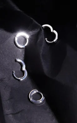PrettyLittleThing Hoop Earrings*Real Plated Dainty Huggie 2 Pack Hoop Earrings
