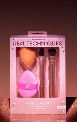 PrettyLittleThing Makeup Brushes & Tools*Real Techniques Matte And Merry Set (Worth £29)