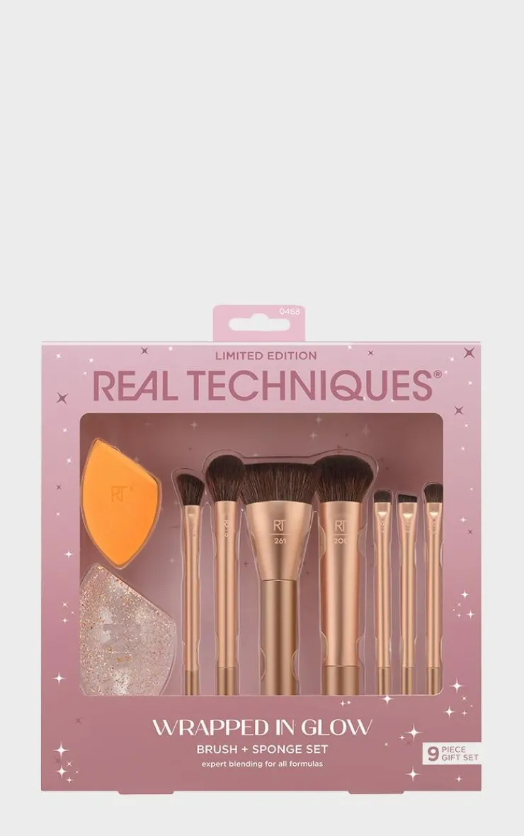 PrettyLittleThing Makeup Brushes & Tools*Real Techniques Wrapped In Glow Brush + Sponge Set (Worth £50)