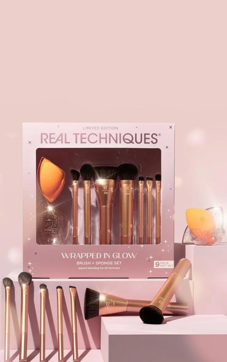 PrettyLittleThing Makeup Brushes & Tools*Real Techniques Wrapped In Glow Brush + Sponge Set (Worth £50)