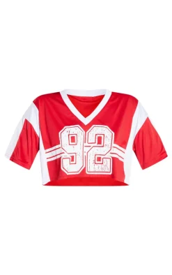 PrettyLittleThing T-Shirts*92 Printed Short Sleeve Crop T-shirt