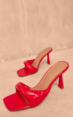 PrettyLittleThing Mules*Asymmetric Padded Strap Heeled Mules