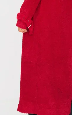 PrettyLittleThing Christmas Shop*Borg Double Breasted Maxi Coat