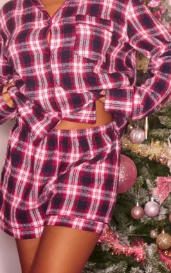 PrettyLittleThing Christmas Gifts*Brushed Check Mix And Match PJ Shorts