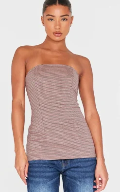 PrettyLittleThing Sleeveless Tops*Check Longline Bandeau