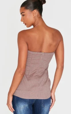 PrettyLittleThing Sleeveless Tops*Check Longline Bandeau