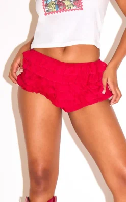 Red Extreme Frilly Bloomer Shorts