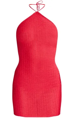 Eyelash Textu Halterneck Bodycon Dress-PrettyLittleThing Discount