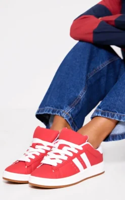 PrettyLittleThing Sneakers*Faux Suede Stripe Chunky Lace Up Sneakers