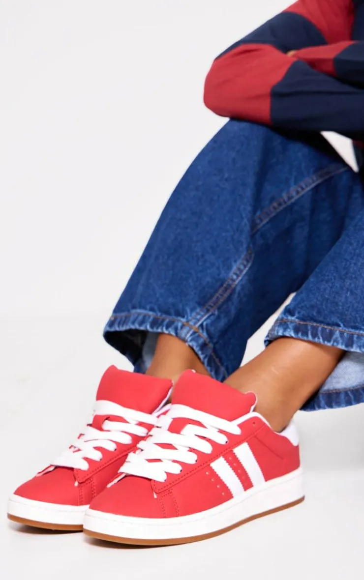 PrettyLittleThing Sneakers*Faux Suede Stripe Chunky Lace Up Sneakers