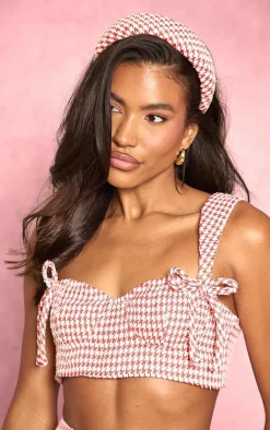 PrettyLittleThing Hair Accessories*Gingham Check Padded Headband