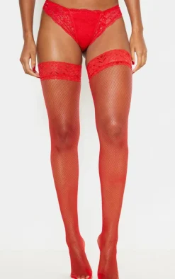 Lace Top Fishnet Hold Up Stockings-PrettyLittleThing Clearance