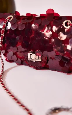 PrettyLittleThing Crossbody Bags*Large Sequin Flap Over Cross Body Shoulder Bag