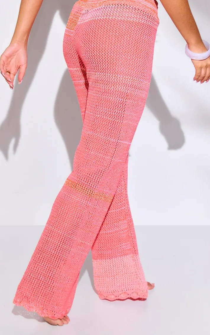 Red Marl Crochet Beach Pants