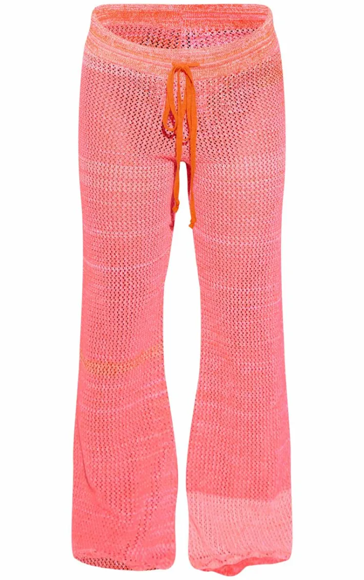 Red Marl Crochet Beach Pants
