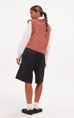 PrettyLittleThing Knitted Tops*Marl Knit Sweater Vest