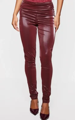 Matte Vinyl Low Rise Fold Over Waist Pants-PrettyLittleThing Hot