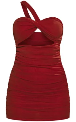 Mesh Bardot Twist Detail Cut Out Bodycon Dress-PrettyLittleThing Outlet