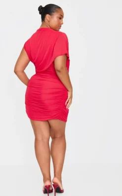 Mesh High Neck One Shoulder Mini Dress-PrettyLittleThing Best