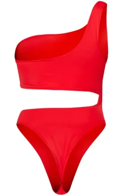 PrettyLittleThing Christmas Shop*One Shoulder Cut Out Swimsuit