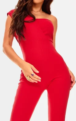 One Shoulder Drape Detailed Jumpsuit-PrettyLittleThing Best