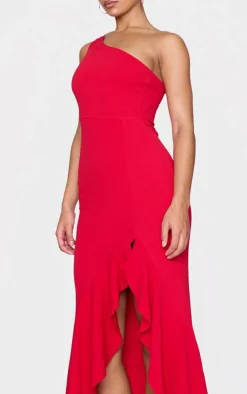 One Shoulder Frill Split Maxi Dress-PrettyLittleThing Discount