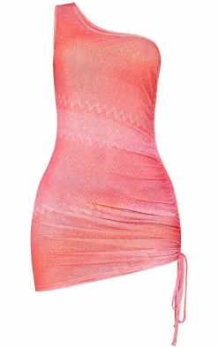 Onion Skin One Shoulder Ruched Bodycon Dress-PrettyLittleThing Sale