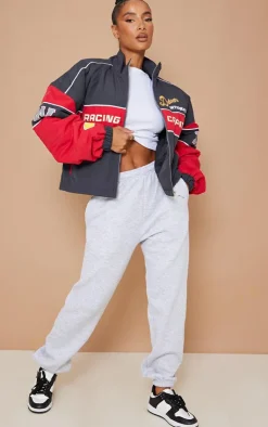 PrettyLittleThing Bomber Jackets*Oversized Graphic Zipped Racer Bomber Jacket