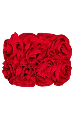 PrettyLittleThing Christmas Party Outfits*Oversized Rose Detail Mini Skirt