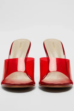 PrettyLittleThing Mid Heels*Pu Round Toe Perspex Strap Heeled Wedges