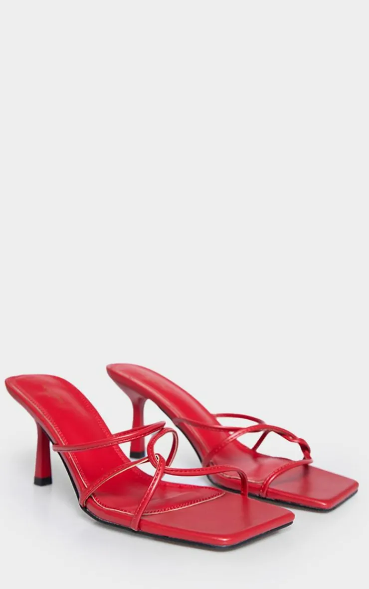 PrettyLittleThing Mules*PU Wide Fit Cross Over Strap Heeled Mules