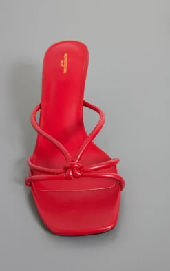 PrettyLittleThing Wide Fit Heels*Pu Wide Fit Square Toe Knotted Heeled Mules