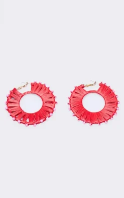 PrettyLittleThing Hoop Earrings*Raffia Beaded Hoop Earrings