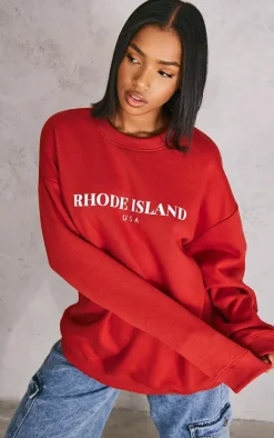 Red Rhode Island Print Sweatshirt