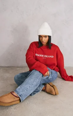 Red Rhode Island Print Sweatshirt
