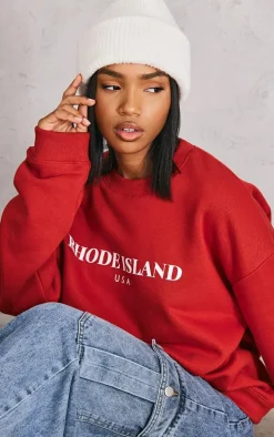 Red Rhode Island Print Sweatshirt