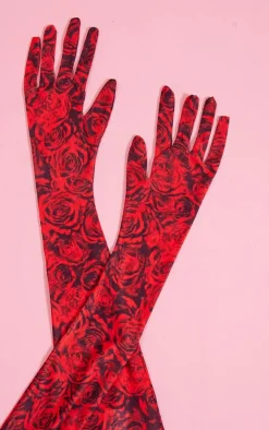 PrettyLittleThing Scarves & Gloves*Rose Mesh Gloves