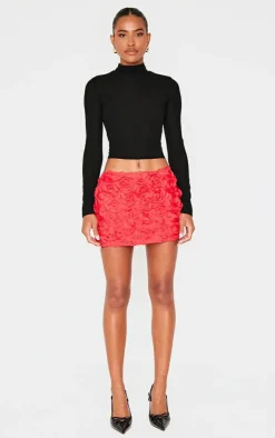 Rose Organza Mini Skirt-PrettyLittleThing Sale