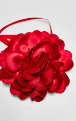 PrettyLittleThing Necklaces*Satin Flower Tie Ribbon Choker