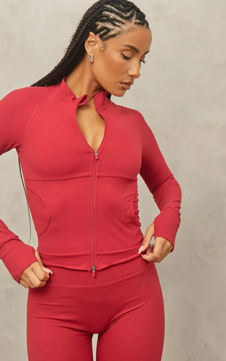 PrettyLittleThing Athletic Jackets*Sculpt Pocket Front Double Zip Up Jacket