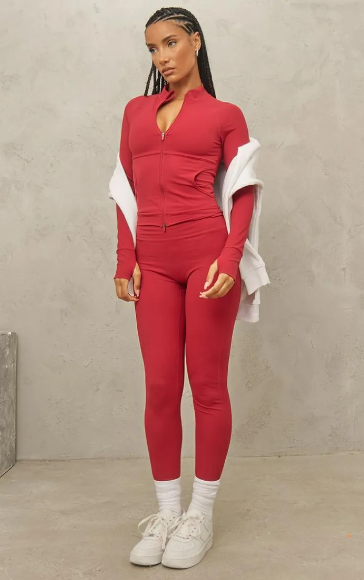 PrettyLittleThing Athletic Jackets*Sculpt Pocket Front Double Zip Up Jacket