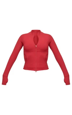 PrettyLittleThing Athletic Jackets*Sculpt Pocket Front Double Zip Up Jacket