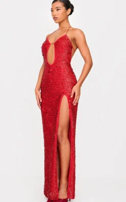 Sequin Cut Out Maxi Dress-PrettyLittleThing Clearance