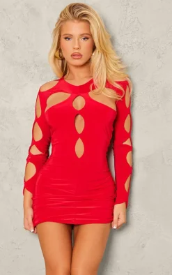 Slinky Extreme Cut Out Mini Dress-PrettyLittleThing Outlet