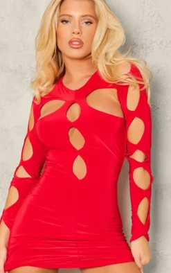 Slinky Extreme Cut Out Mini Dress-PrettyLittleThing Outlet