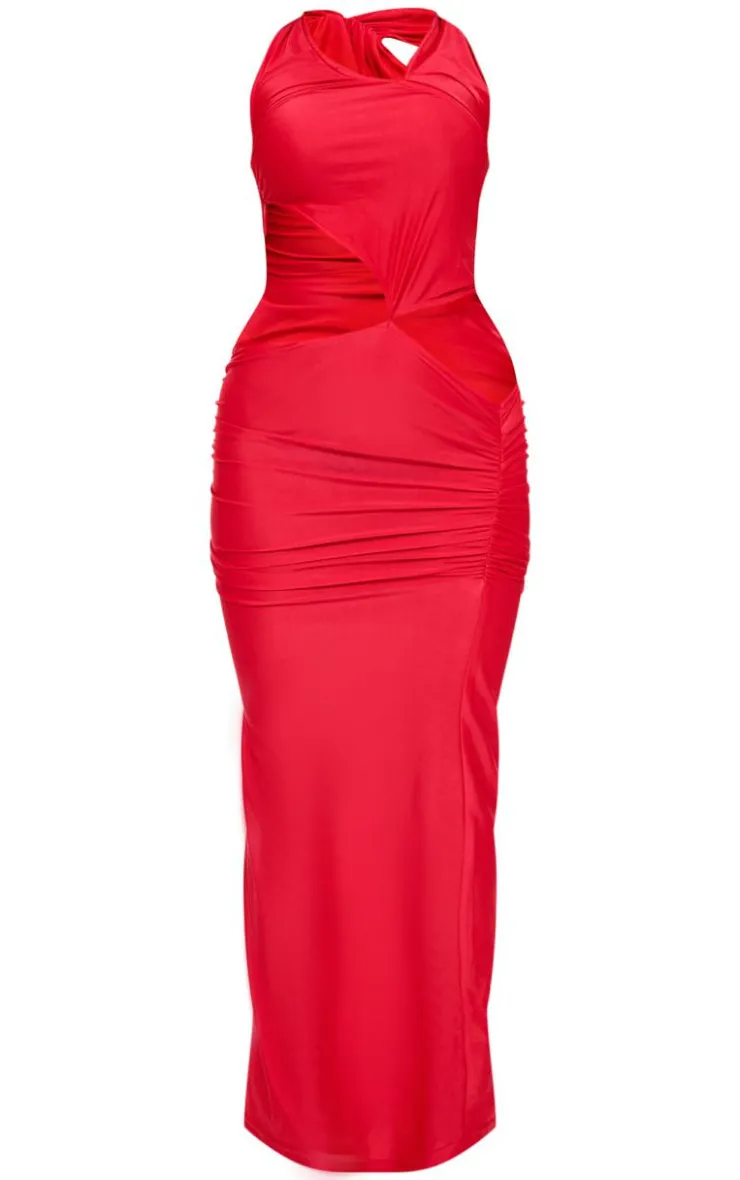 Slinky High Neck Cut Out Maxi Dress-PrettyLittleThing Best