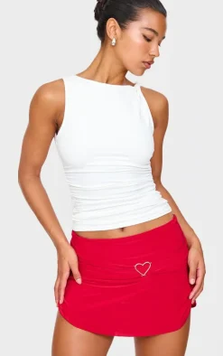 Slinky Jersey Heart Detail Floaty Mini Skirt-PrettyLittleThing Hot