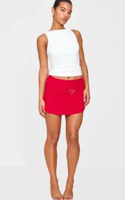 Slinky Jersey Heart Detail Floaty Mini Skirt-PrettyLittleThing Hot